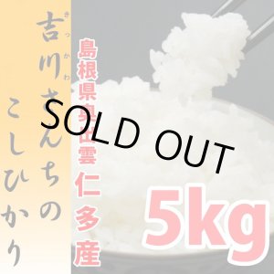 画像: 農薬不使用 天日干し乾燥の仁多米 吉川さんちのコシヒカリ 5kg(６年産米)【送料込み】　